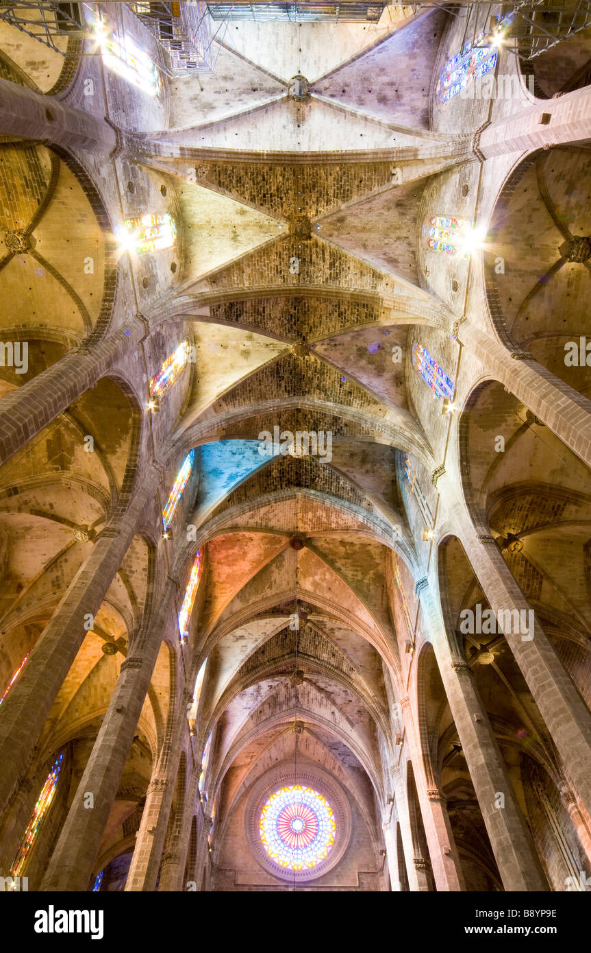 Spanien, Palma de Mallorca, Kathedrale La Seu Stockfoto