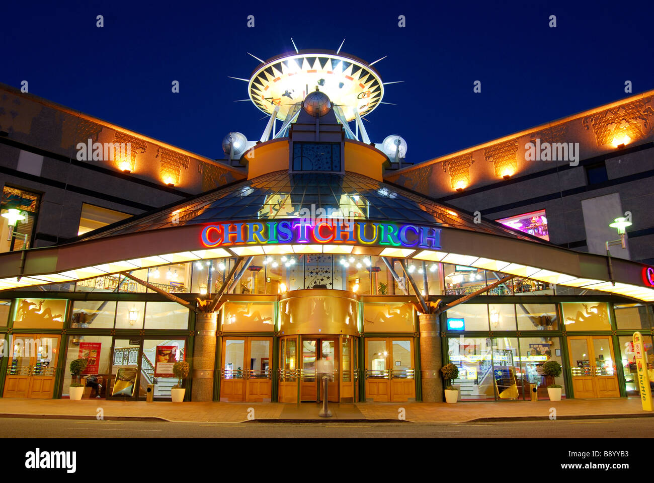 Christchurch Casino an der Dämmerung, Victoria Street, Christchurch, Canterbury, Südinsel, Neuseeland Stockfoto