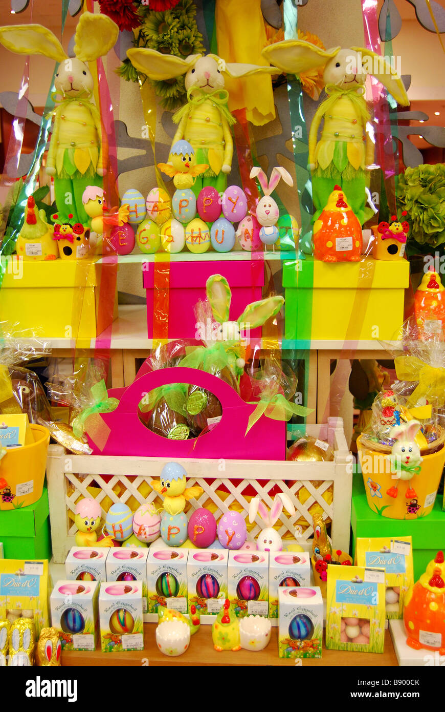 Ostern-Anzeige, Ballantynes Department Store Interieur, Colombo Street, Christchurch, Canterbury, Südinsel, Neuseeland Stockfoto