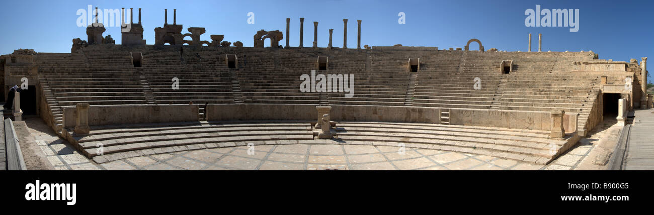 Das Theater von Leptis Magna Stockfoto