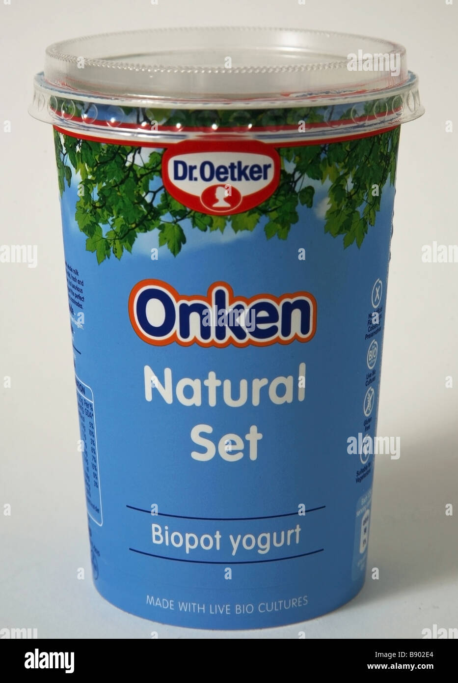 Onken Set Naturjoghurt probiotic Stockfoto