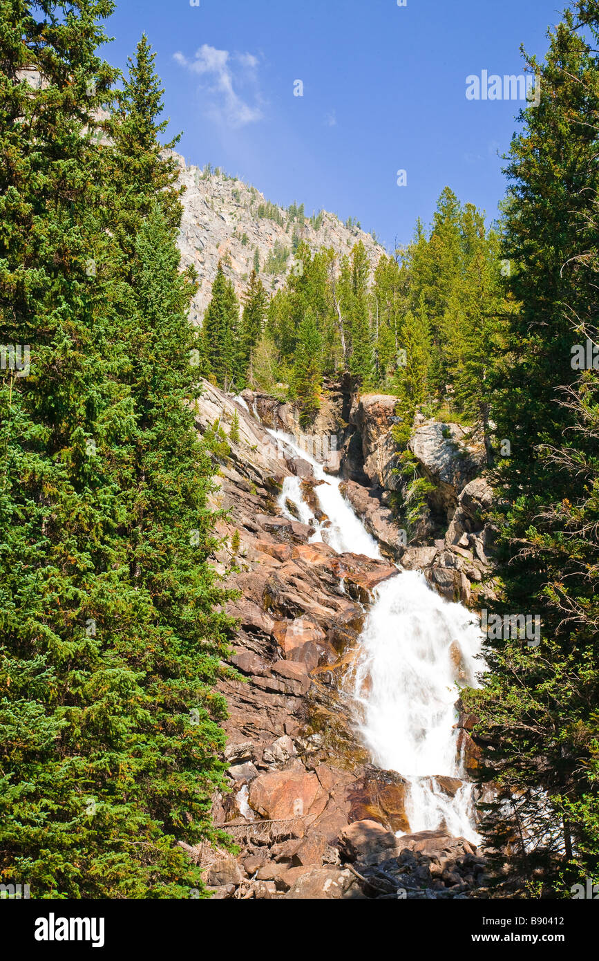 Verborgene Wasserfälle an der Grand-Teton-Nationalpark, Wyoming USA Stockfoto