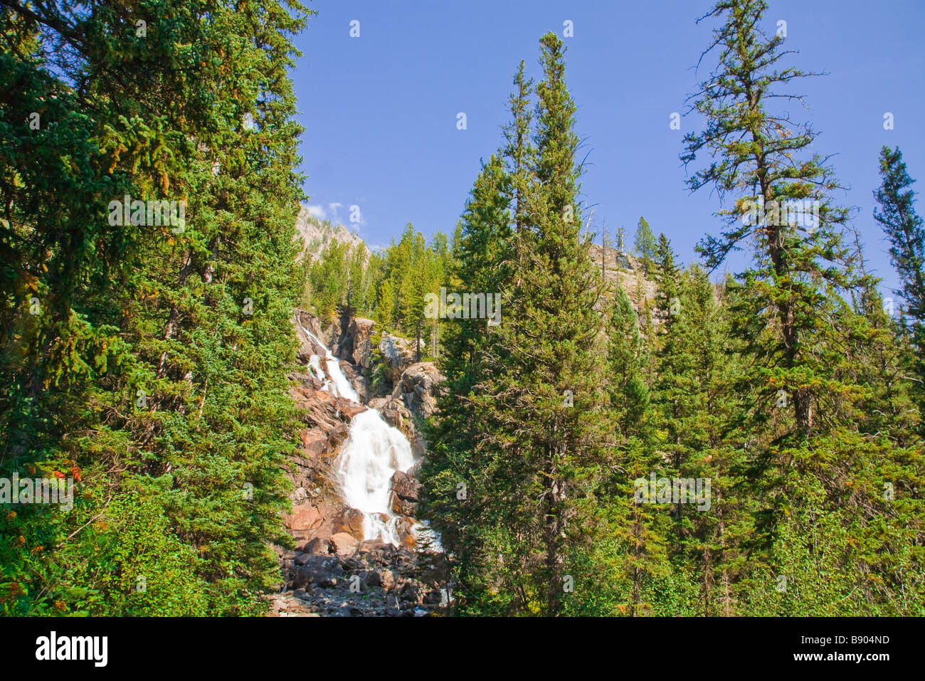 Verborgene Wasserfälle an der Grand-Teton-Nationalpark, Wyoming USA Stockfoto