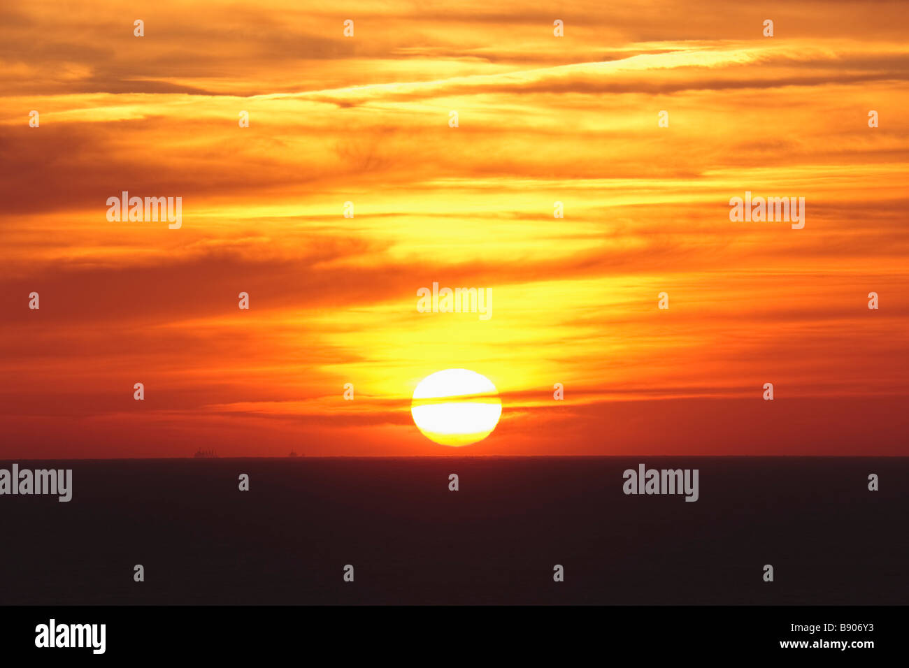 Sonnenaufgang oder Sonnenuntergang Stockfoto