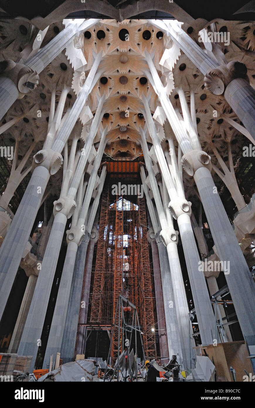 Europa-Spanien-Katalonien-Barcelona-Baustelle der Sagrada Familia von Konzept Antoni Gaudi Stockfoto