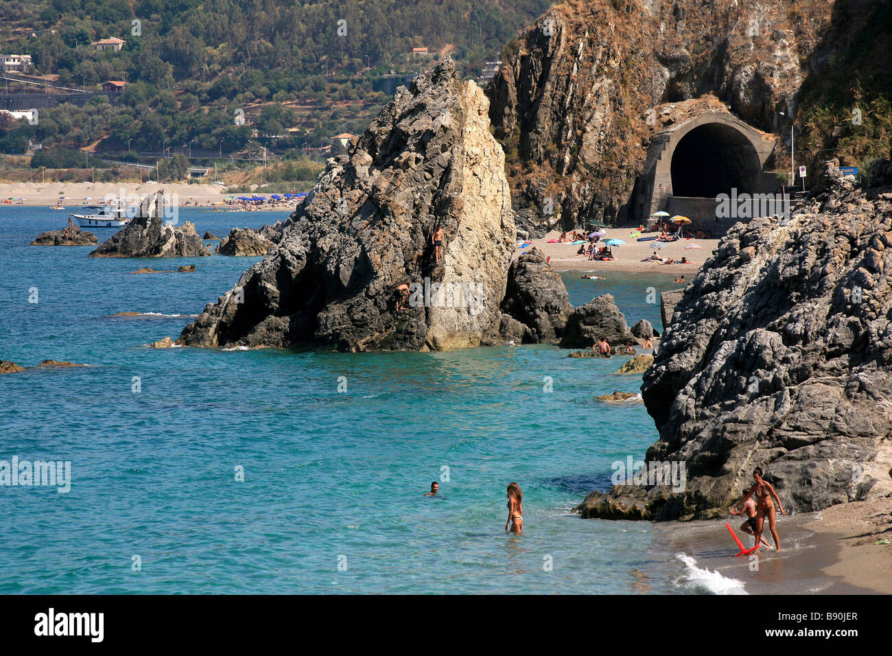 Landschaft, Capo d ' Orlando, Sizilien, Italien Stockfoto