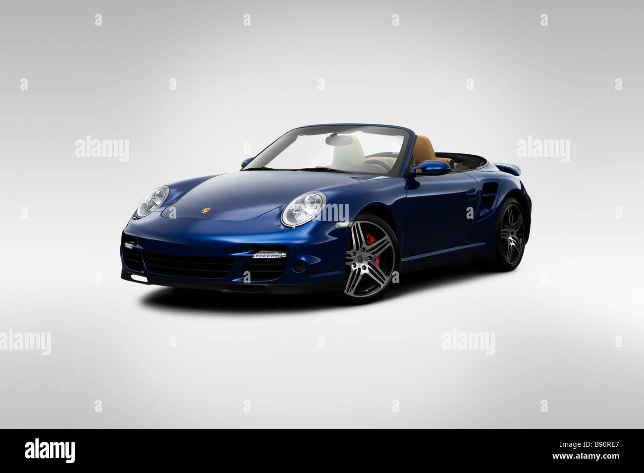 2009 Porsche 911 Turbo in Blue - Front angle view Stockfoto