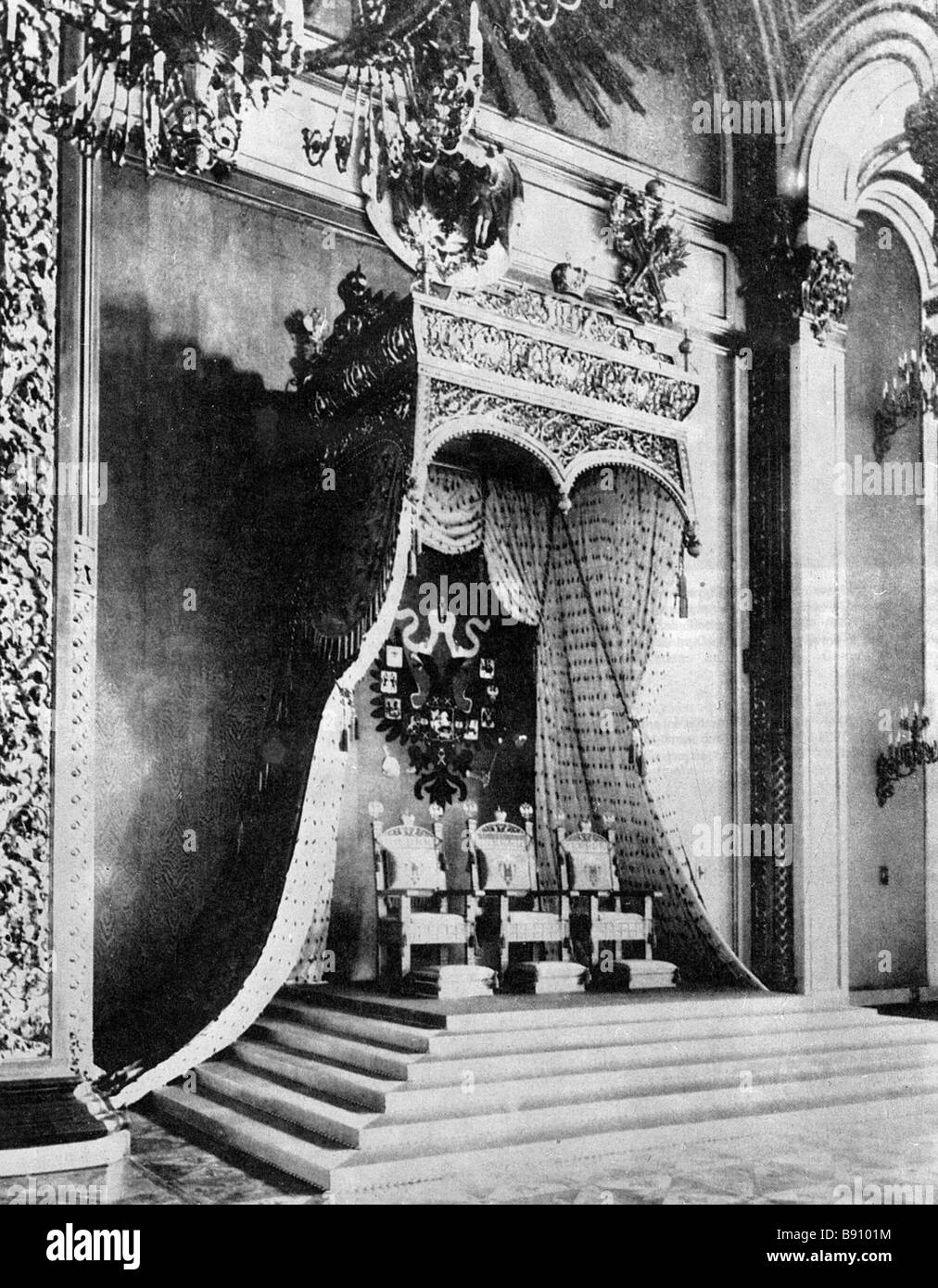 Den Thron von Nicholas II Russland s letzte monarch Stockfoto