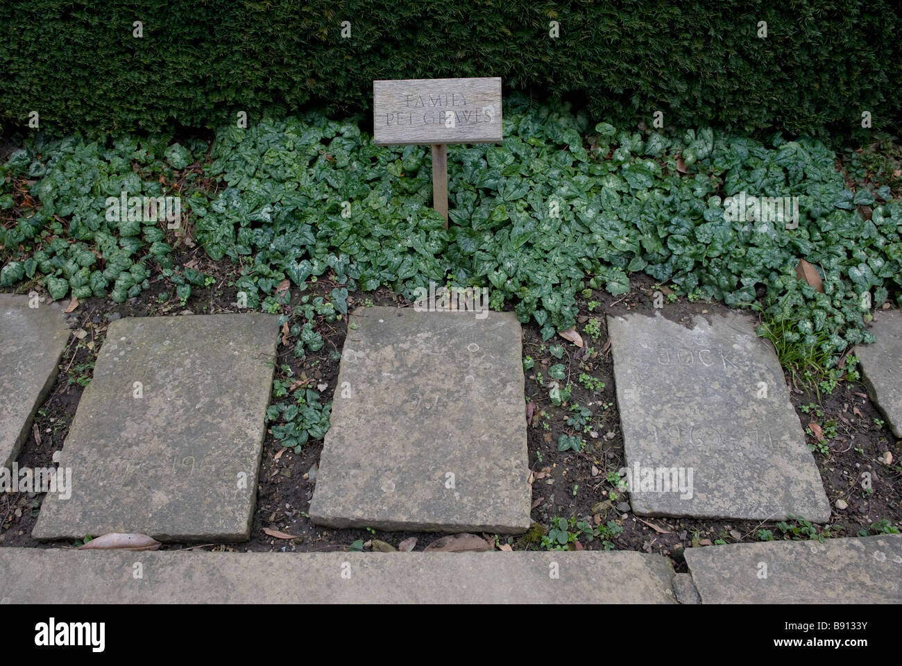 Chartwell, Wohnhaus und Garten von Sir Winston Churchill. Gräber von seiner Familie Haustiere Stockfoto