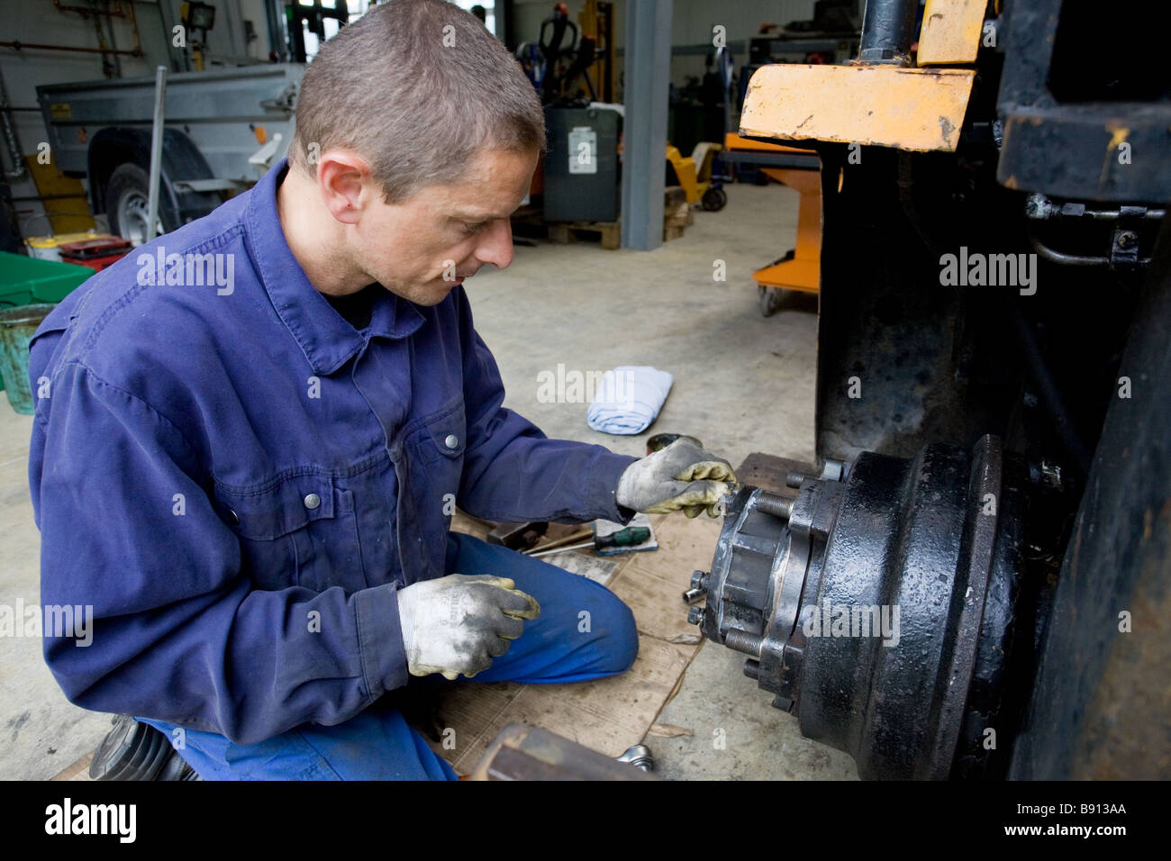 Mechaniker bei der Arbeit Stockfoto