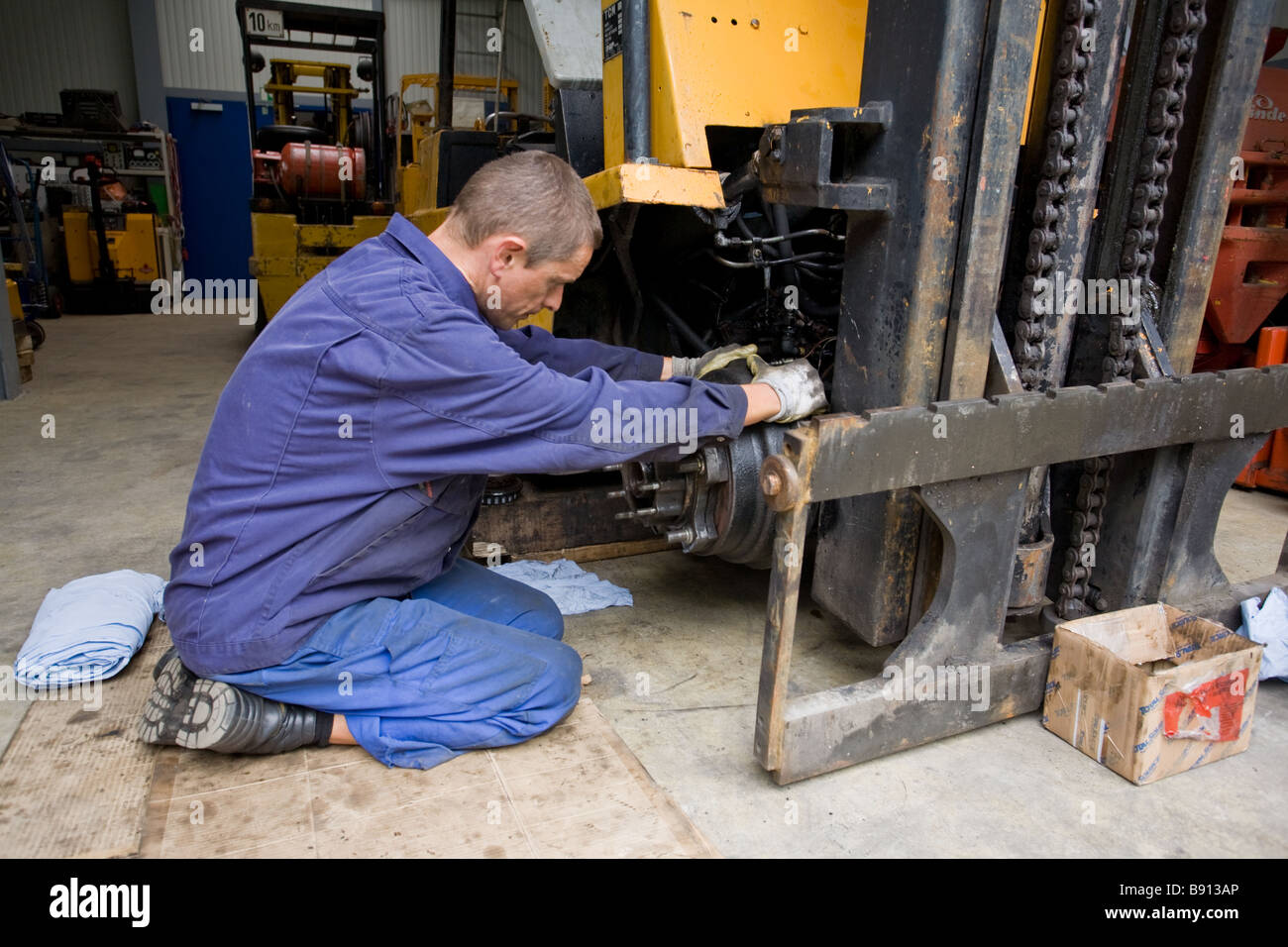 Mechaniker bei der Arbeit Stockfoto