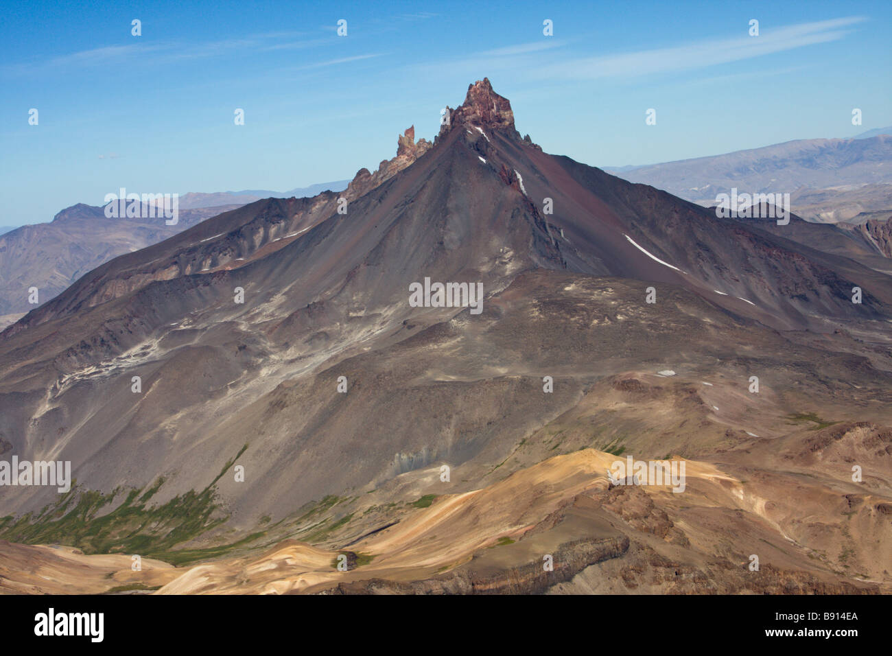 Vulkan Vulkan Cerro Azul Chile Anden Argentinien Grenze Cordillera Berg Berge Vulkanschlote Stockfoto