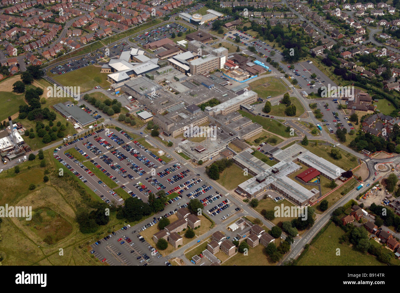 Luftaufnahme von Shrewsbury Royal Hospital in Shropshire, England Uk Stockfoto