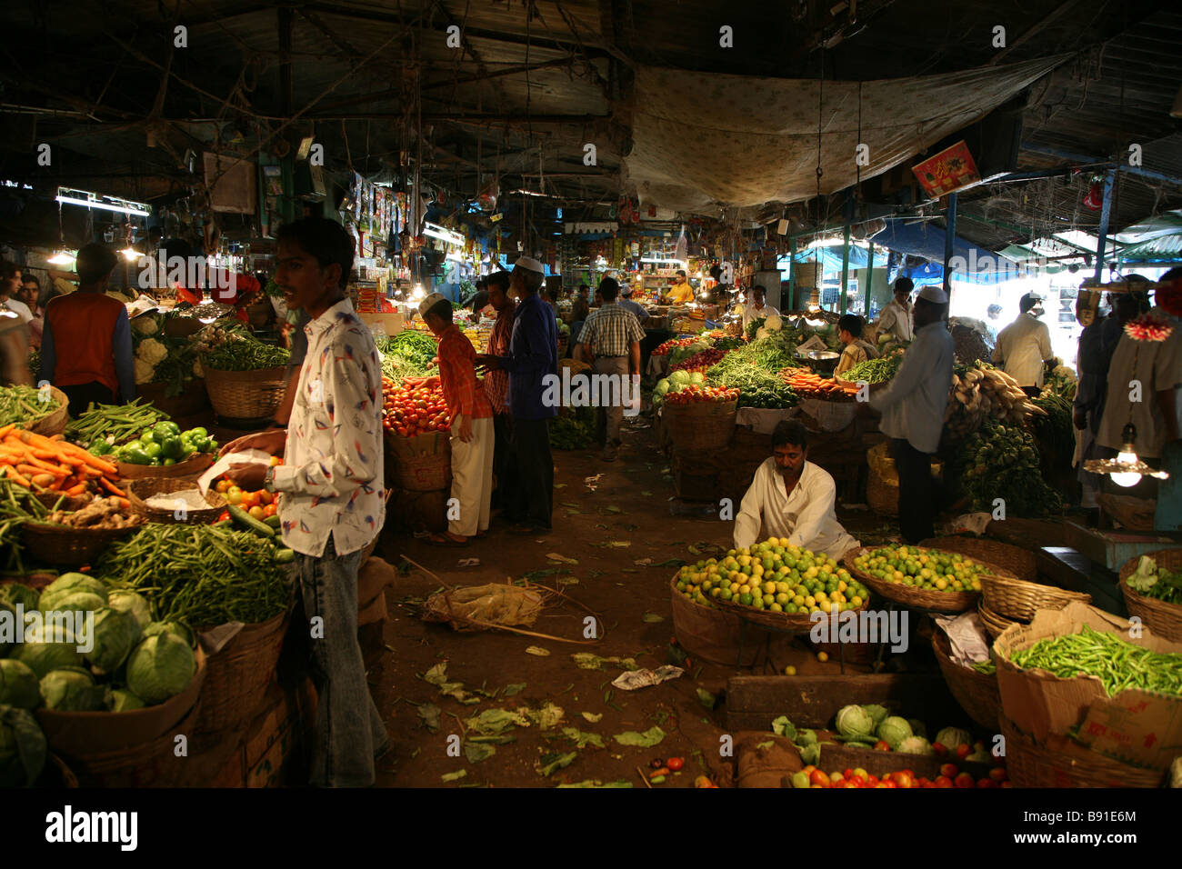 Ein Lebensmittelmarkt in nördlichen Goa in Indien Stockfoto