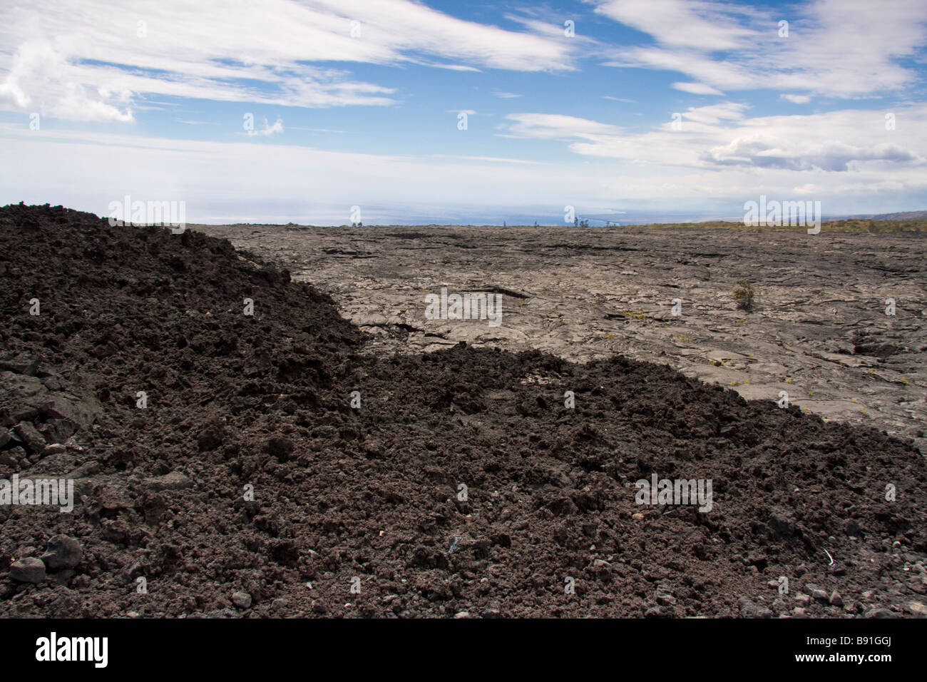 Lavastrom von Manua Ulu - Volcanoes-Nationalpark, Big Island, Hawaii, USA Stockfoto