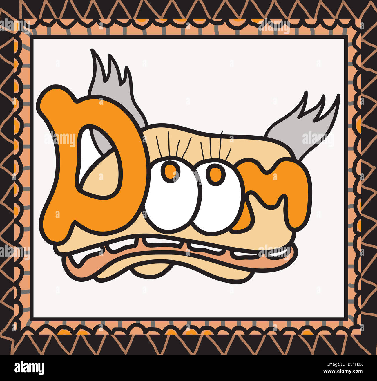 Graffiti von der Wort-Doom Stockfoto