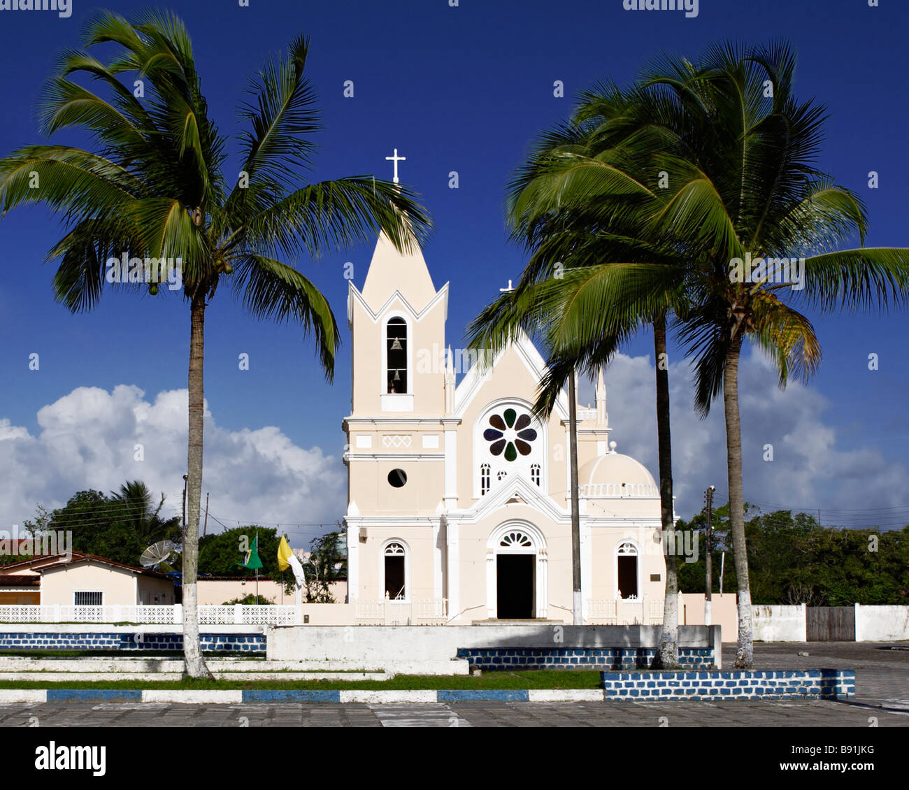 Kirche São Bõaventura Canavieiras Bahia Brasilien Südamerika Stockfoto