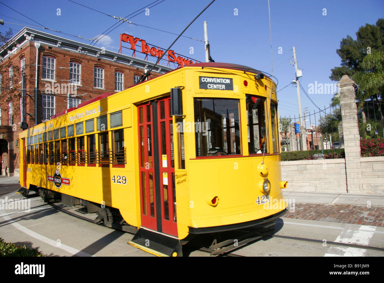 Historischen Straßenbahn in Ybor City Tampa Florida USA Stockfoto