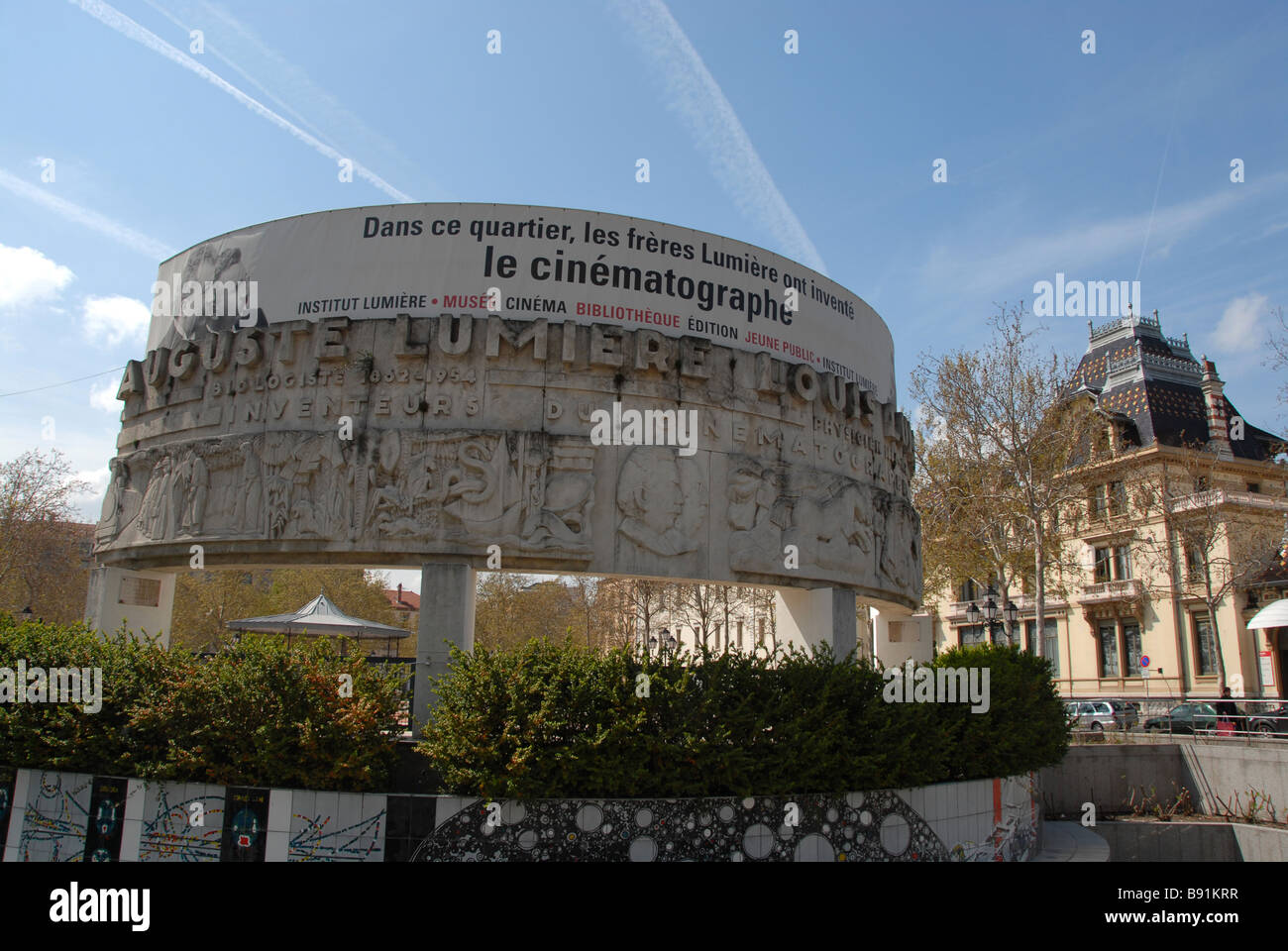 Das Denkmal der Gebrüder Lumière in Lyon, Frankreich Stockfoto