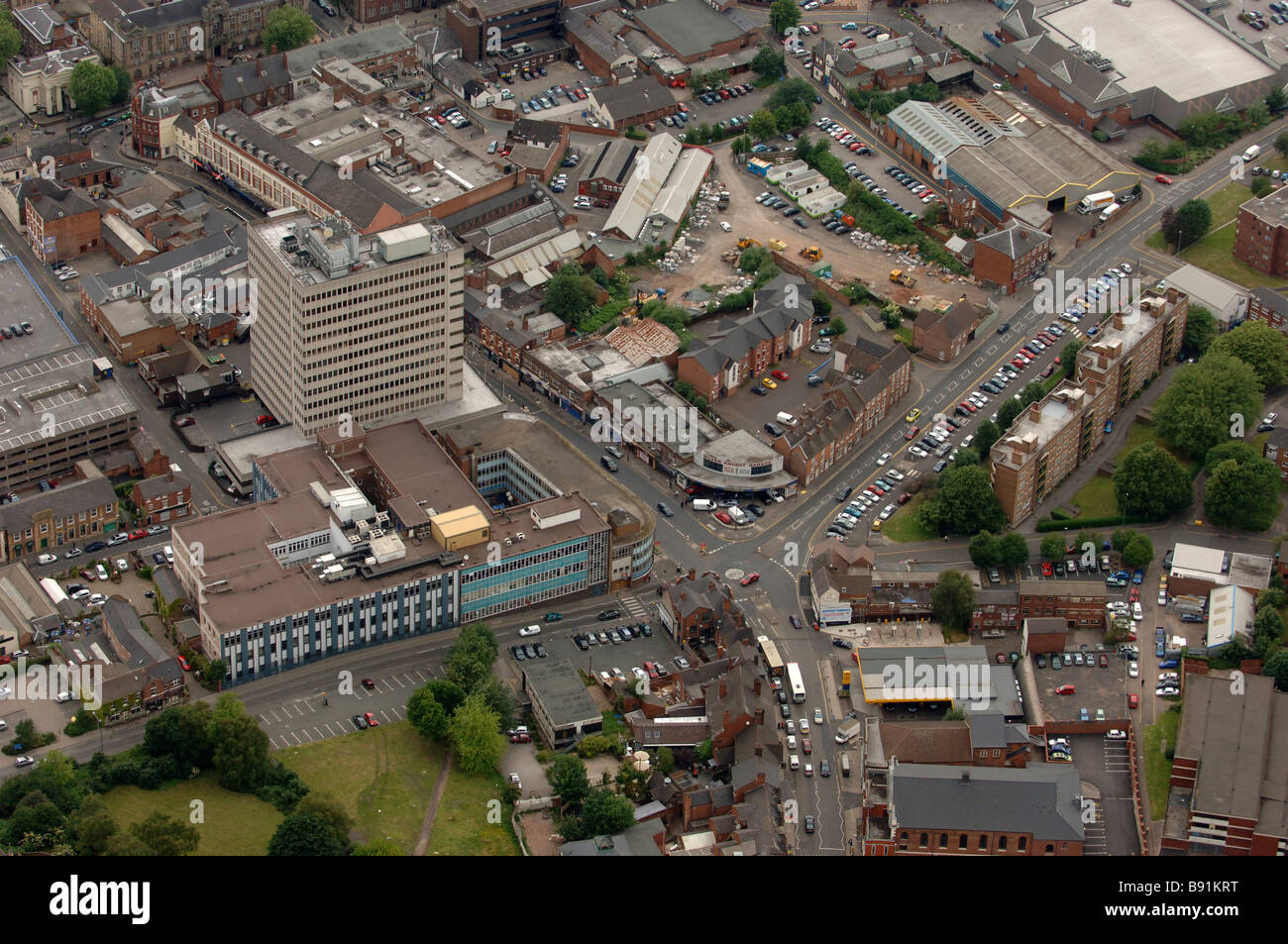 Luftaufnahme von Walsall Town Centre England Uk West Midlands Stockfoto