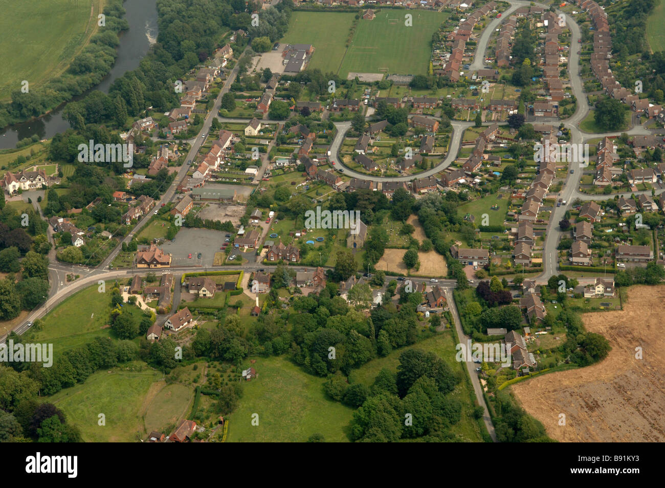 Luftaufnahme des Cressage Shropshire England Uk Stockfoto