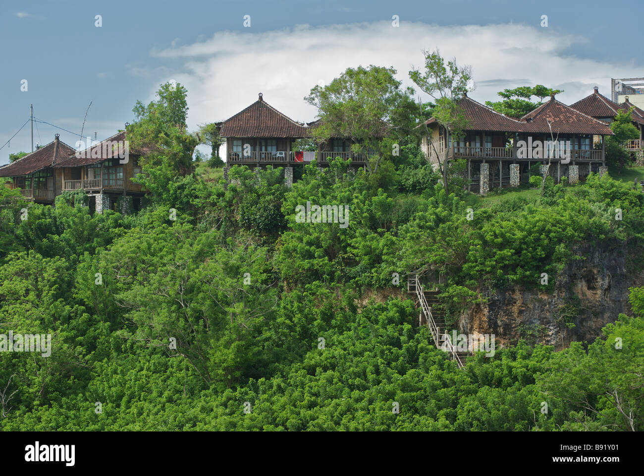 Villa Ocean Strand auf Bali-Indonesien Stockfoto