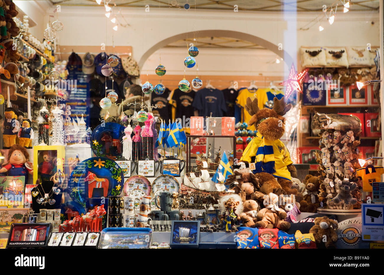 Ein Souvenir-Shop Stockholm Schweden. Stockfoto