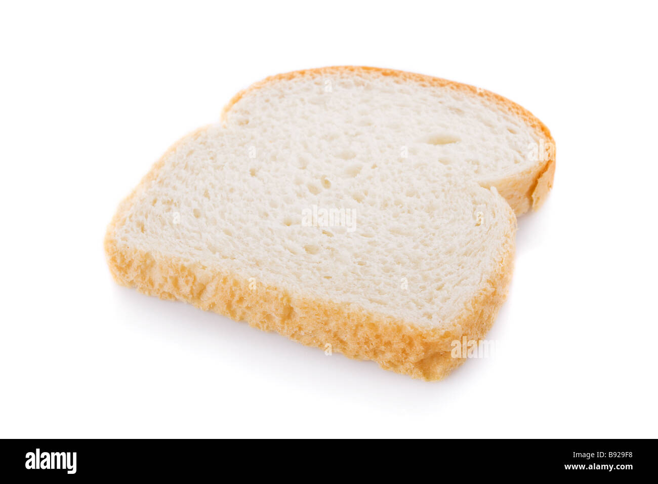 Eine Brotscheibe isoliert auf weißem Hintergrund Stockfoto