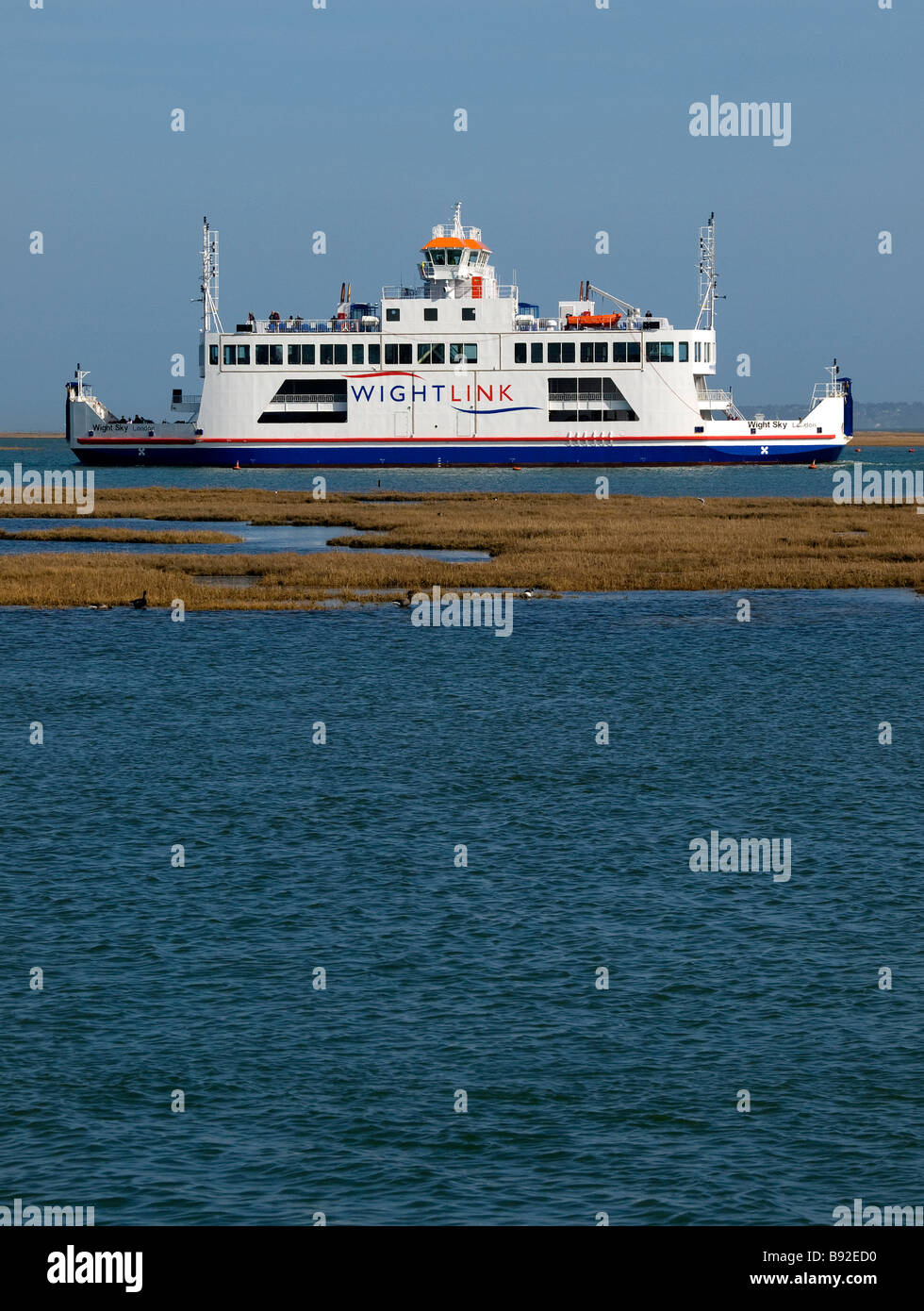 Die Wightlink Fähre neu "Wight Luftraum" Ankunft in Lymington UK Stockfoto