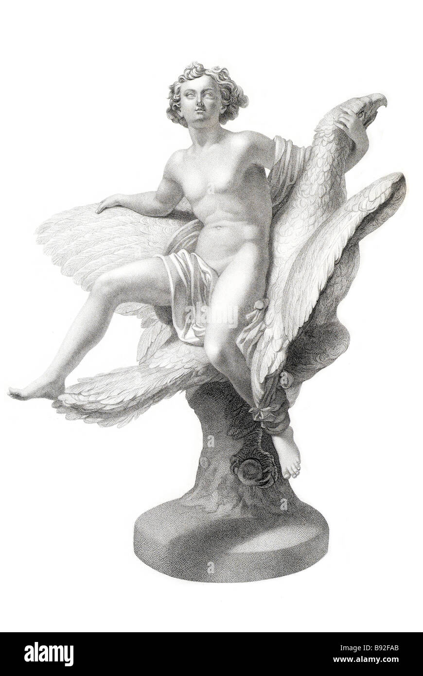 Ganymed Marmor Statue Phrygien Hebe junge Federn Glied Vogel göttlicher Held Troas Trojaner In der griechischen Mythologie, Ganymed oder Ganymedes ich Stockfoto