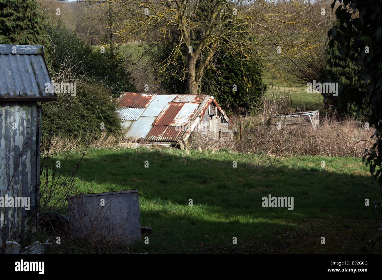 Eine alte Blechhütte Stockfoto