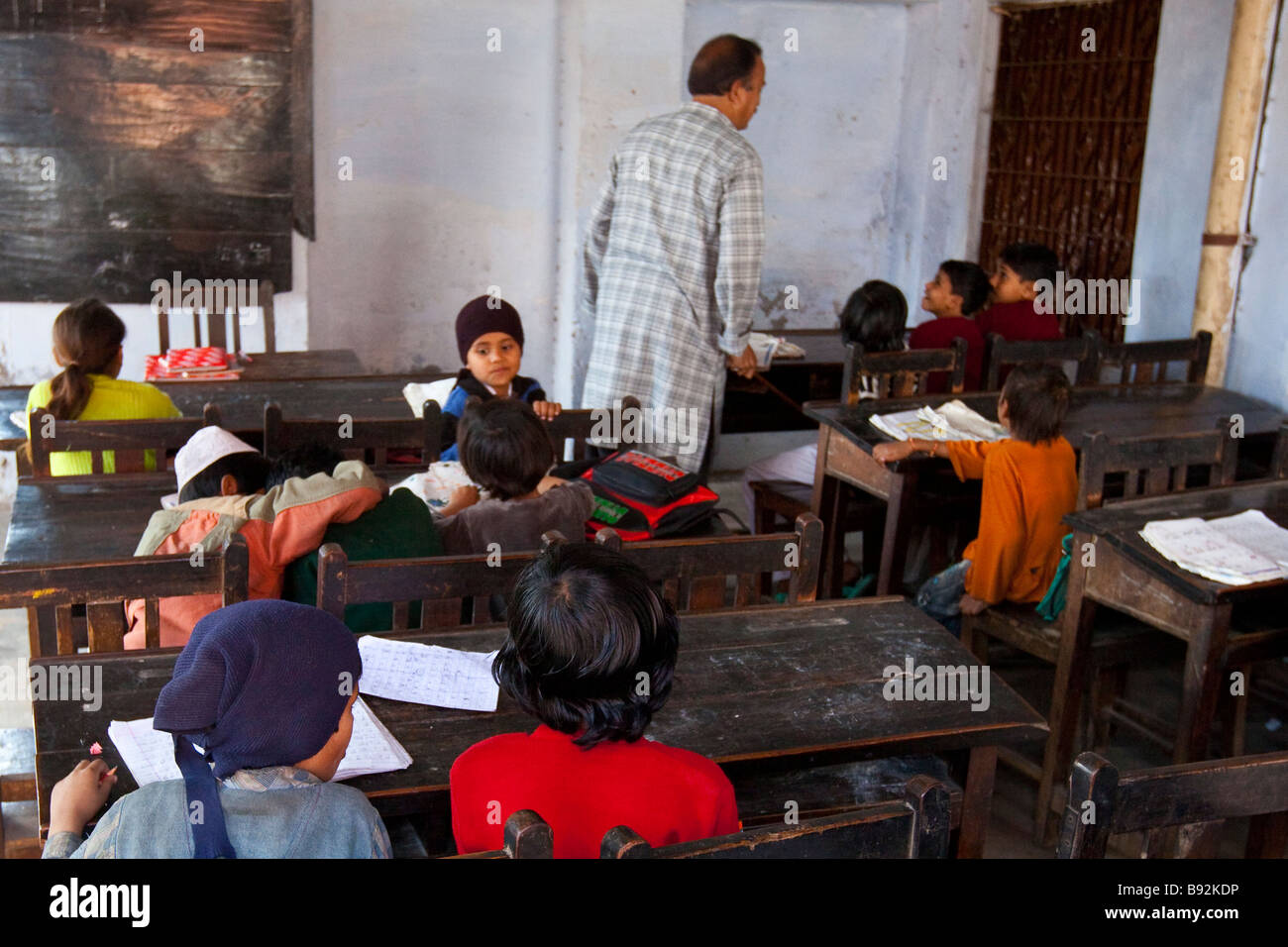 Grundschule Unterricht in Agra Indien Stockfoto