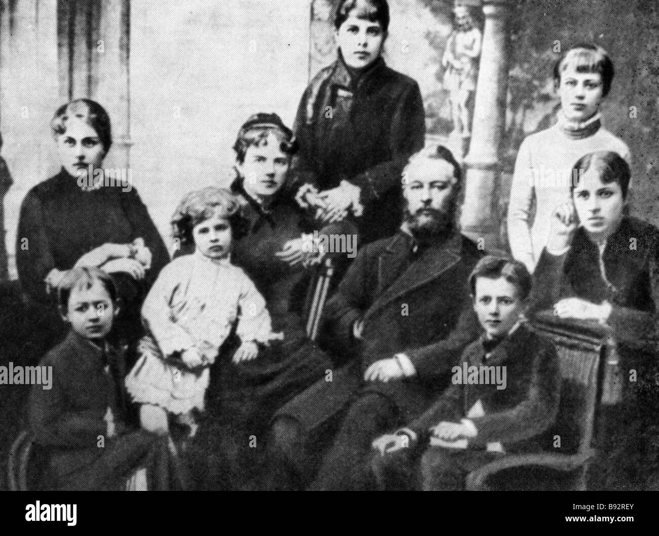 Die Familie von Pyotr Tchaikovsky s Schwester Alexandra, die der