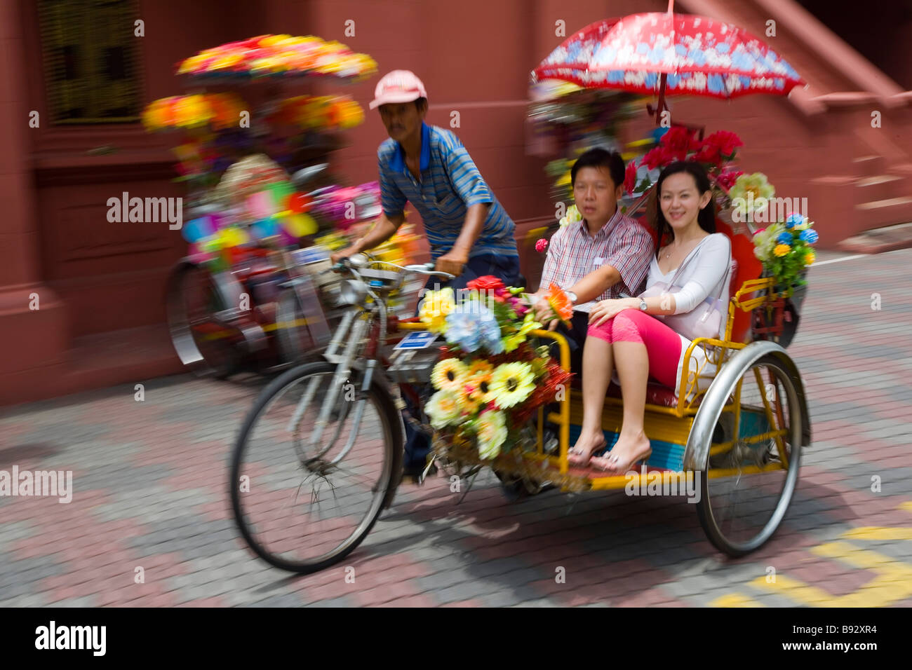 Zyklus Rickshaw Melaka (ehemals Malacca), Malaysia Stockfoto
