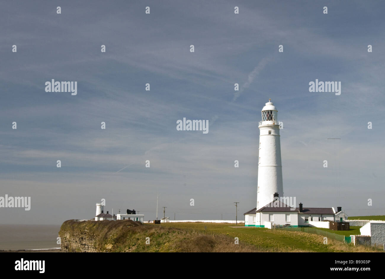 Nash Point Lighthouse an der Glamorgan Heritage Coast-Süd-Wales Stockfoto