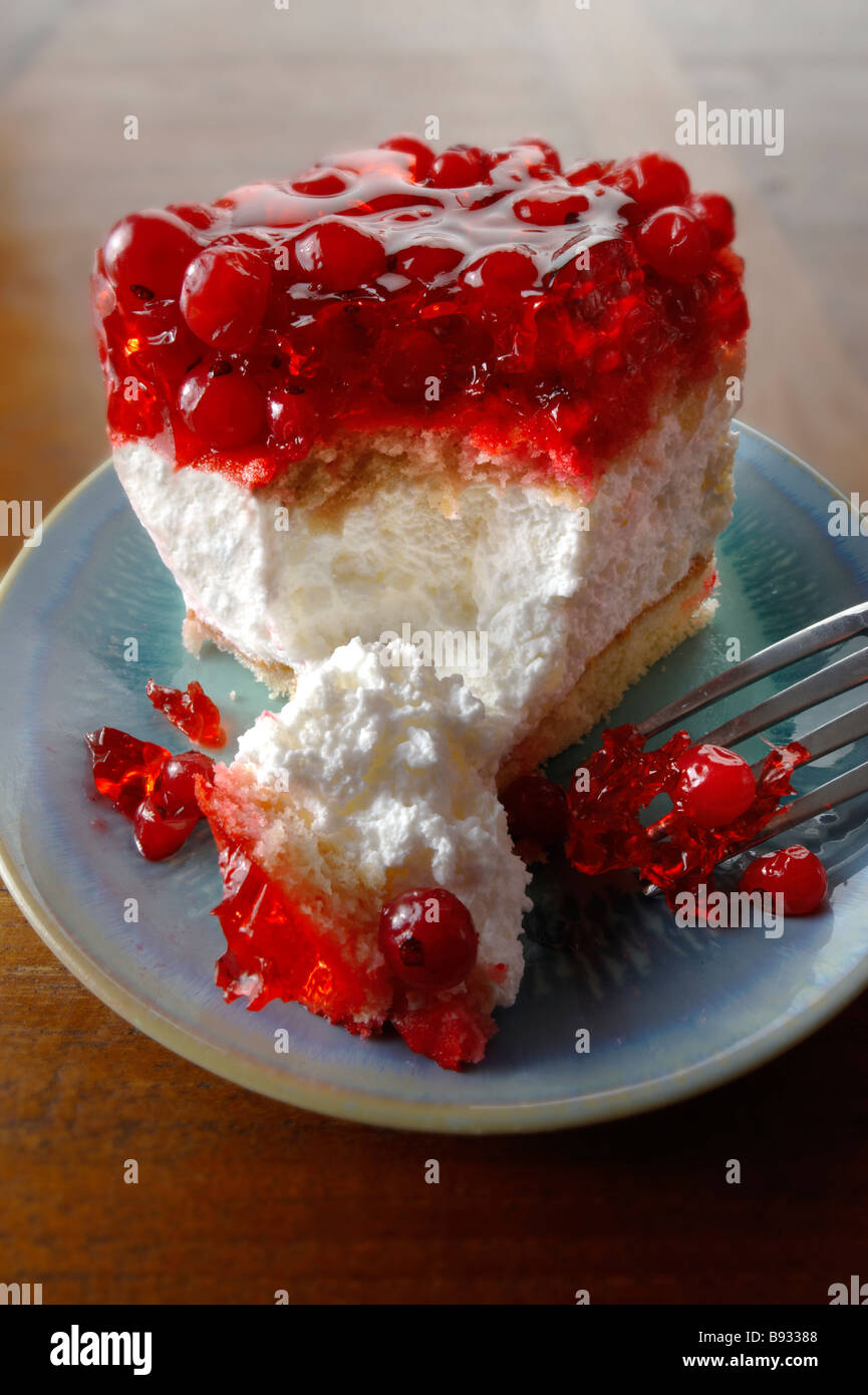 Ungarische Turo-Käse-Kuchen mit Johannisbeeren Stockfoto