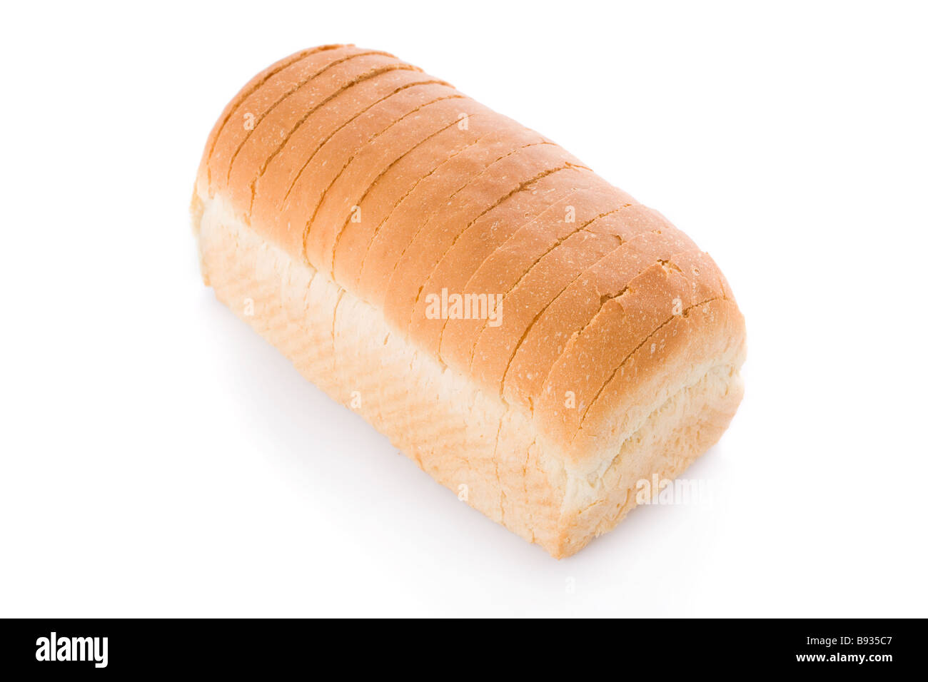 In Scheiben geschnittene Brot isoliert auf weißem Hintergrund Stockfoto