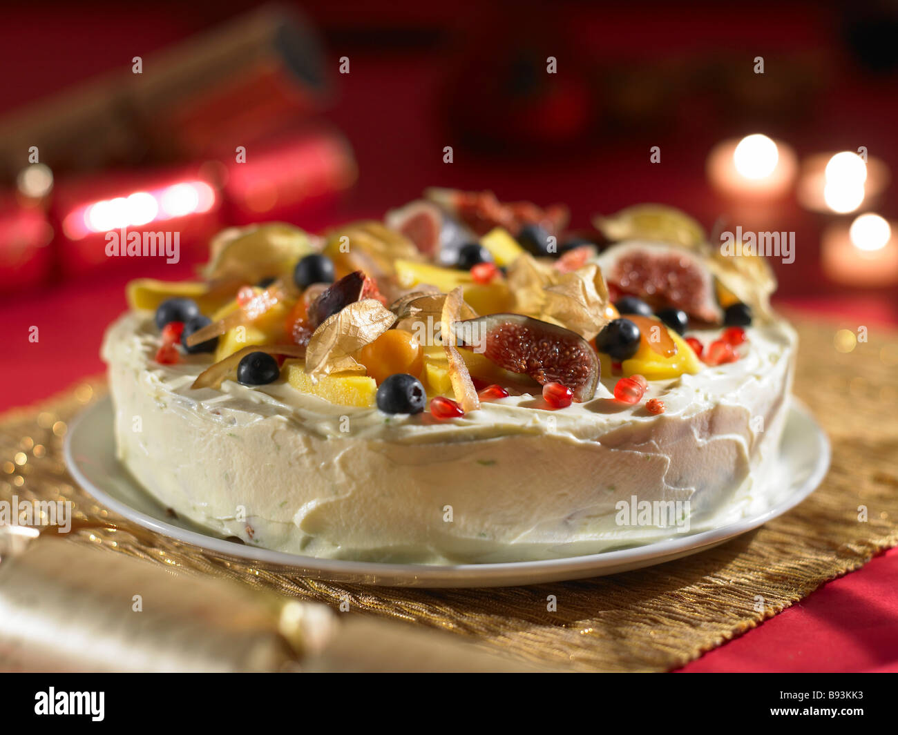 Reis-Obst-Kuchen Stockfoto