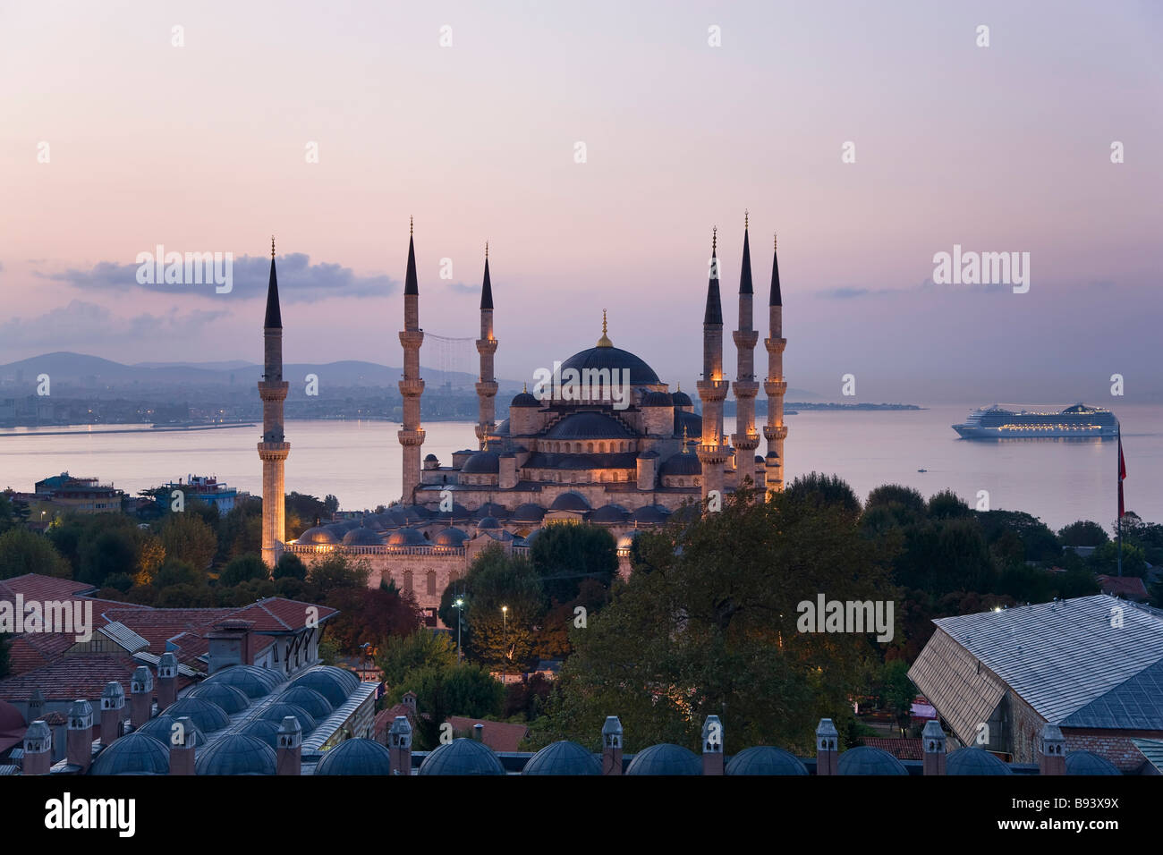 Die blaue Moschee Sultan Ahmet Moschee blaue Moschee 1609 1616 Stadtteil Sultanahmet Istanbul Türkei Stockfoto