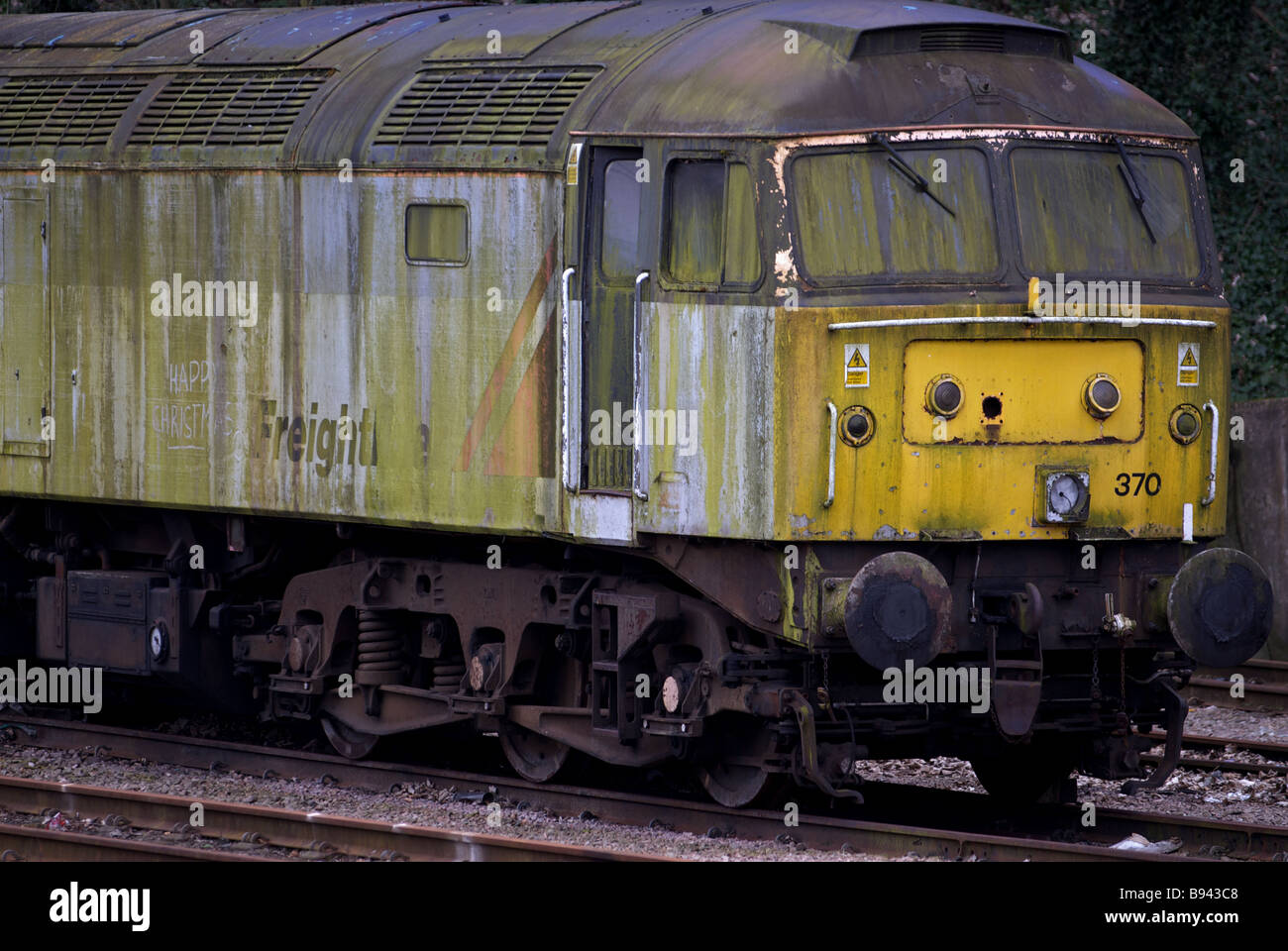 Eine stillgelegte Freightliner Klasse 37 Diesel Lokomotive, Ipswich, Suffolk, UK. Stockfoto