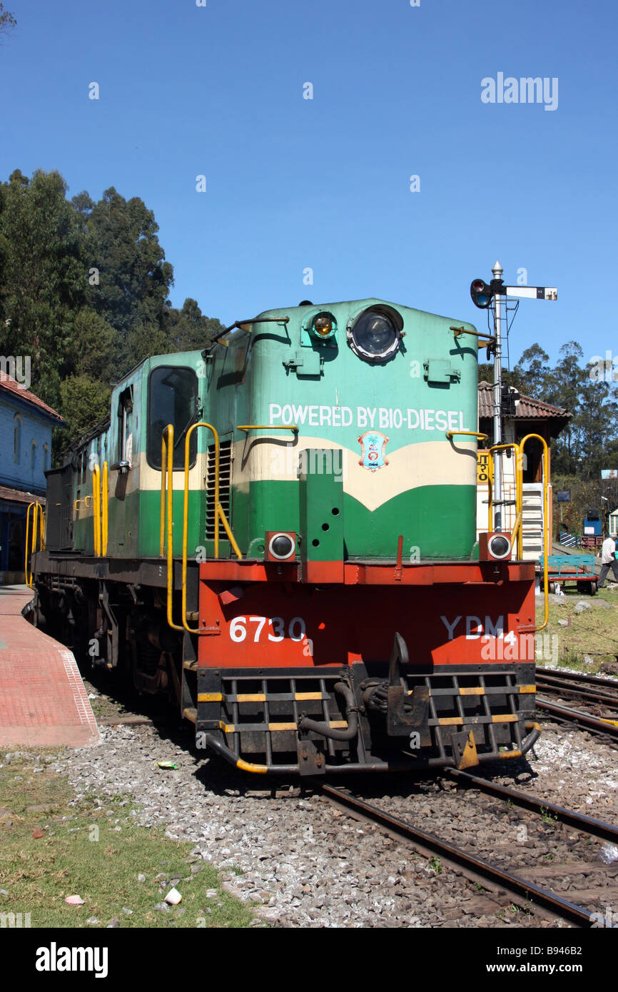 Biodiesel betriebene Schmalspur Lok bei Connor Station India Stockfoto