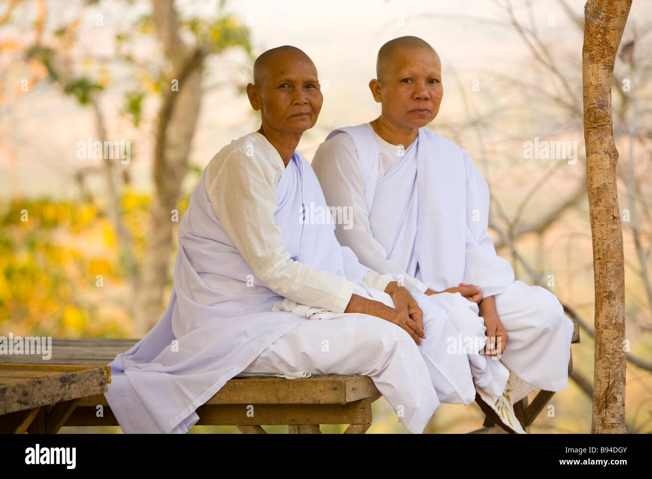 Mönche fotografiert bei Udong der alten Hauptstadt von Kambodscha Stockfoto