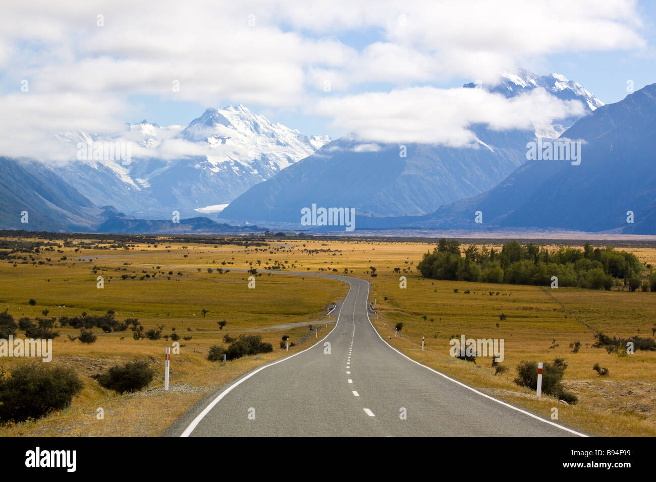Weg zum Mount Cook Neuseeland Stockfoto
