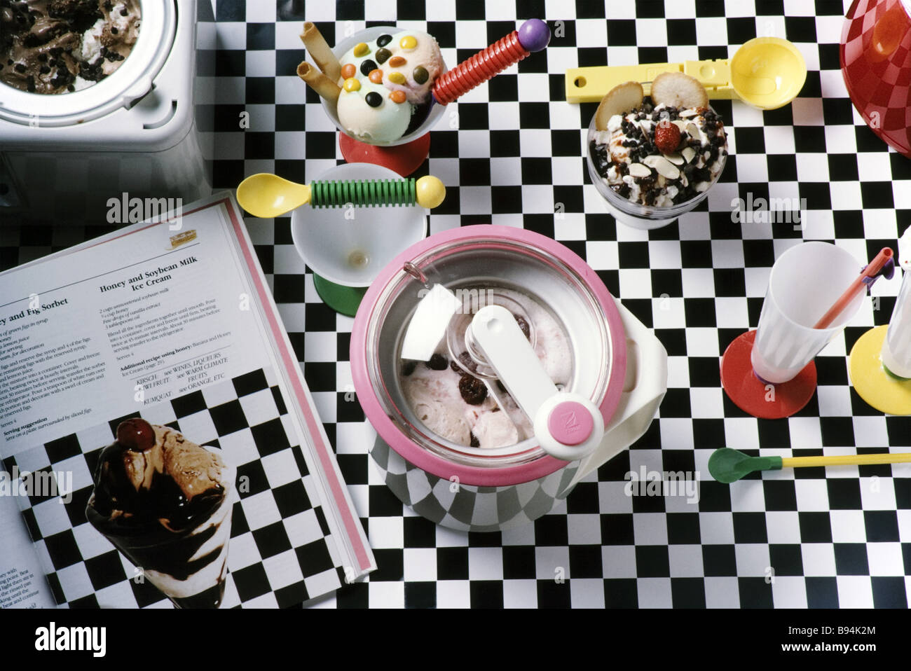 Food Display, Gourmet-Restaurant, Eis machen Stockfoto