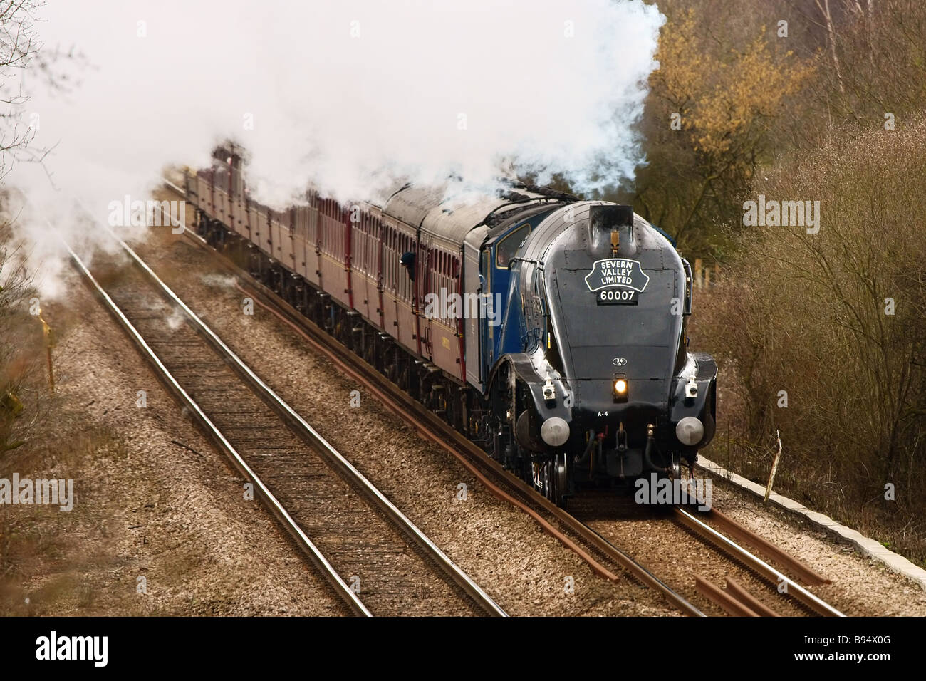 Sir Nigel Gresley schleppen einen Dampf-Ausflug Stockfoto