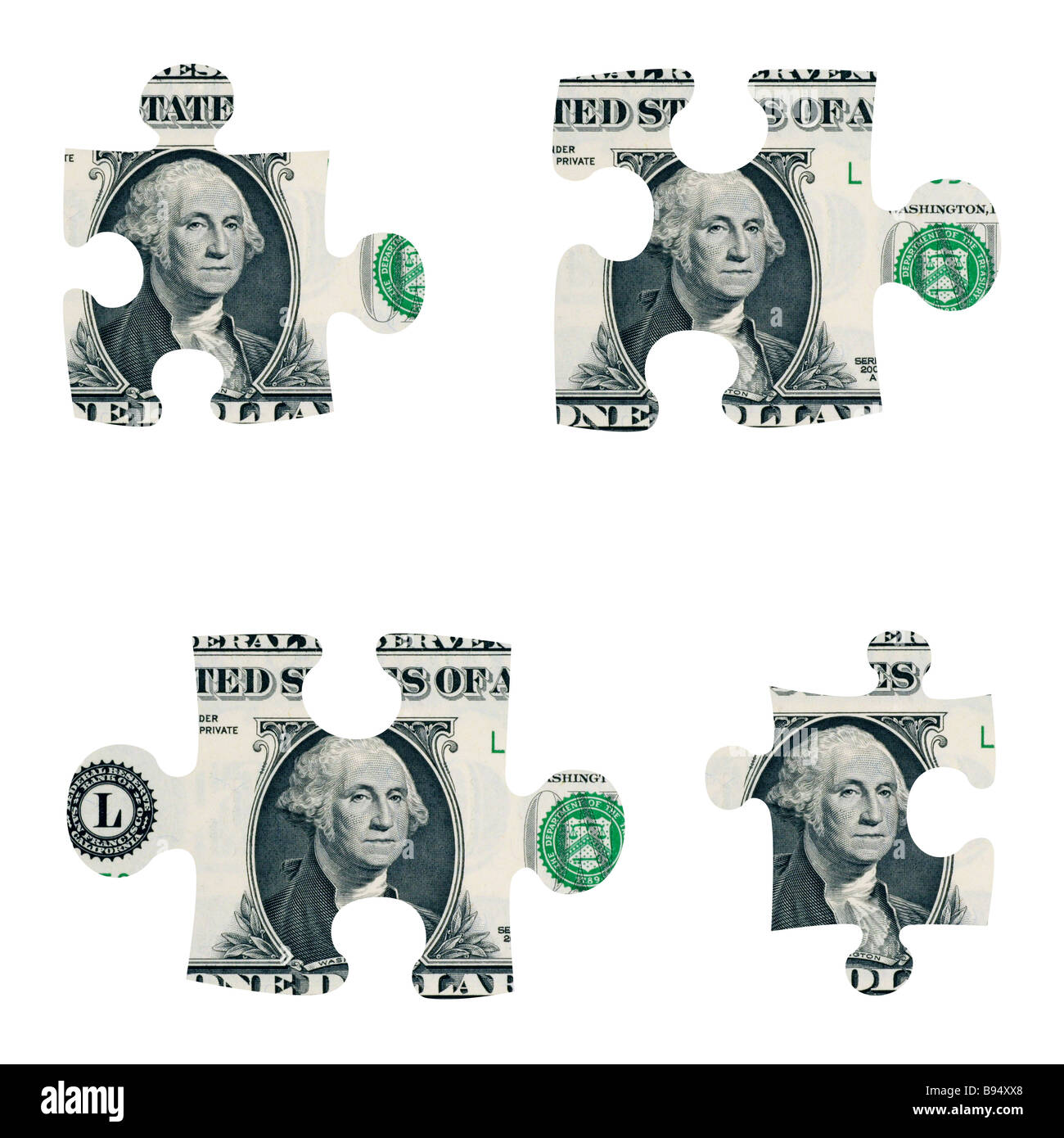 Dollar-Puzzle-Teile Stockfoto