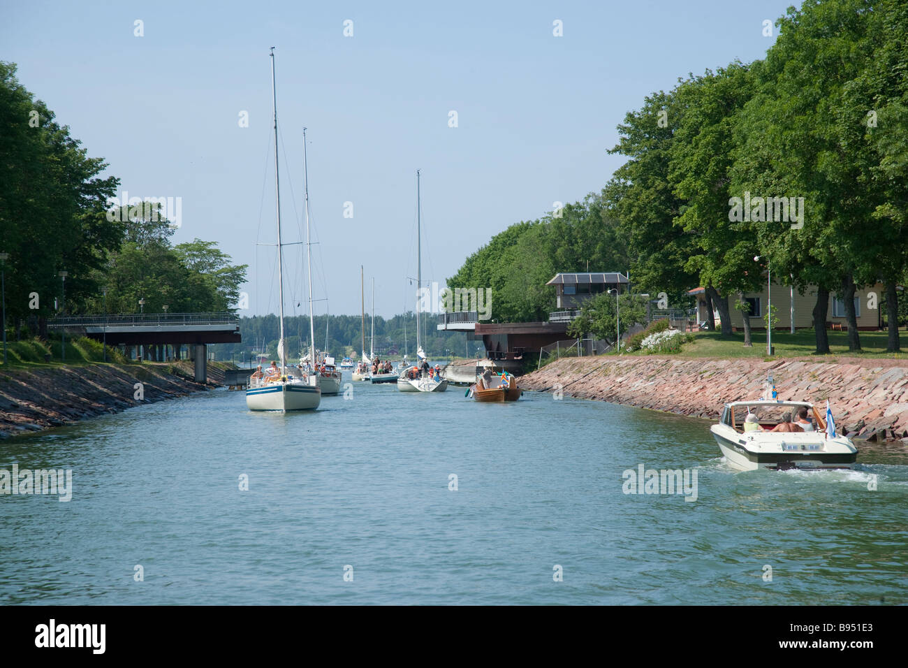 Drehbrücke geöffnet Stockfoto