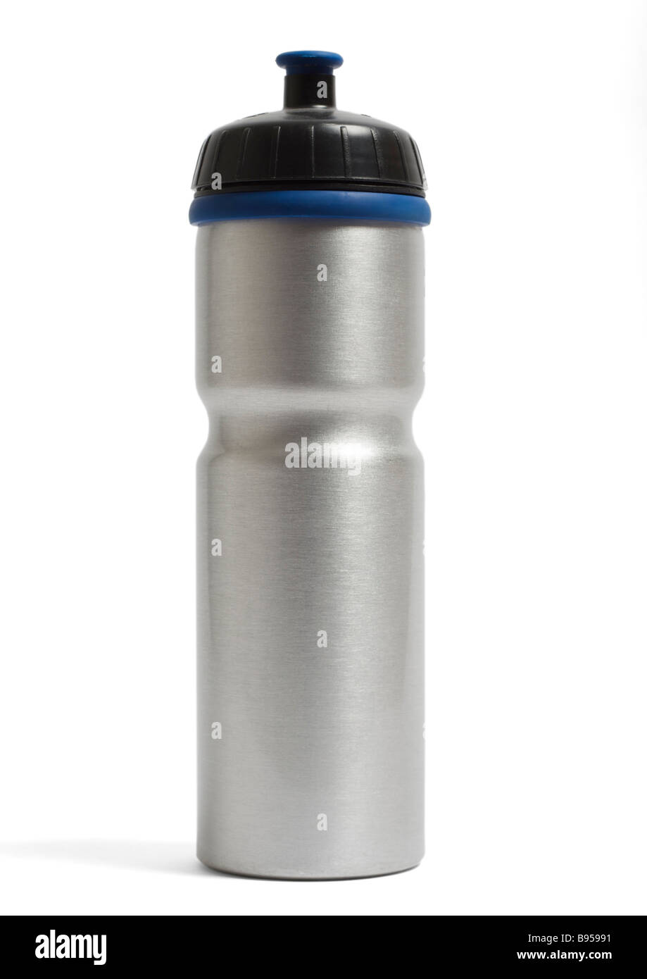 Alu Trinkflasche auf weißem Hintergrund Stockfoto