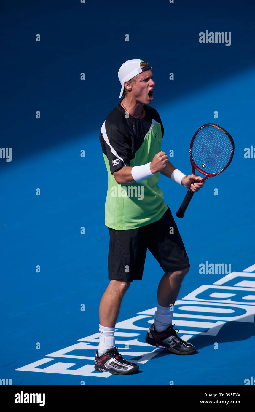 Tennisspieler Lleyton Glynn Hewitt bei den Australian Open Grand Slam 2009 in Melbourne Australien Stockfoto