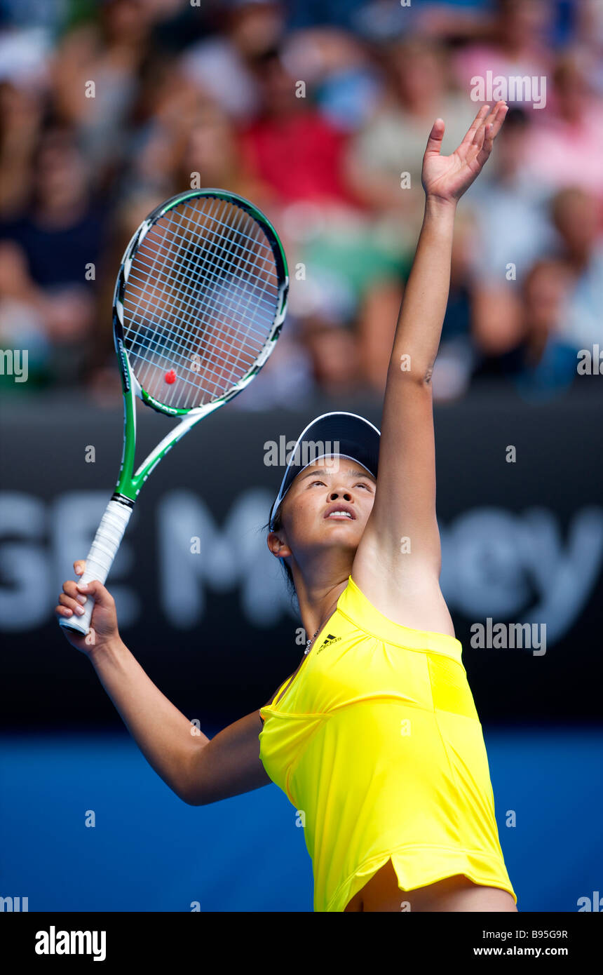 Tennis-star Peng Shuai Chinas bei den Australien Open Tennis Grand Slam 2009 in Melbourne Stockfoto